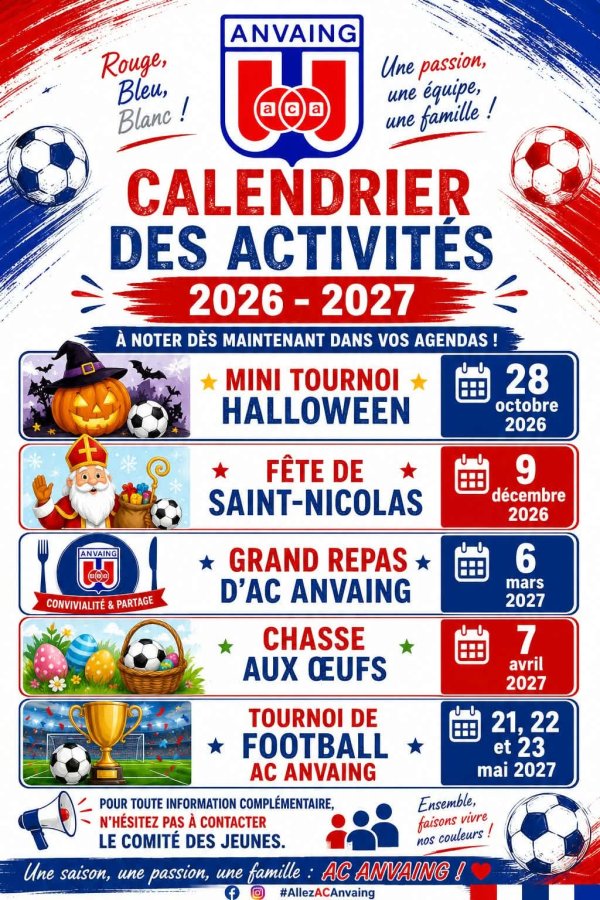 Toutes nos dates importantes chez les jeunes